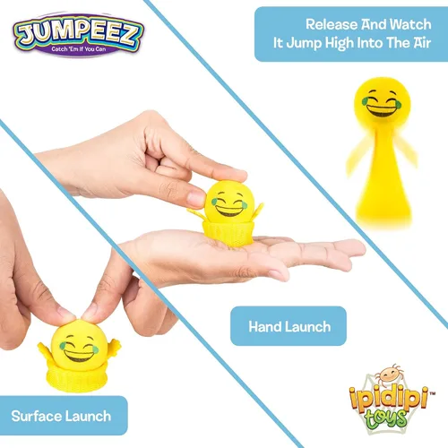 Vista 2 de IPIDIPI TOYS Jumpeez Rocket Poppers – Paquete de 24 juguetes de lanzador de resorte para niños – Rellenos de calcetines ideales para niños