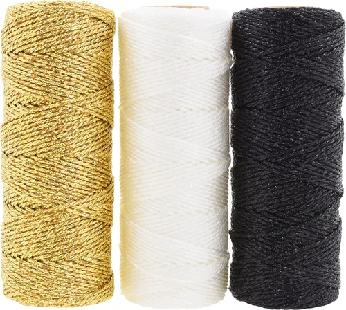 Vista 9 de Mandala Crafts Cuerda negra para envolver regalos – 55 yardas de 0.039 in delgada metálica para panaderos para manualidades, embalaje, recuerdos