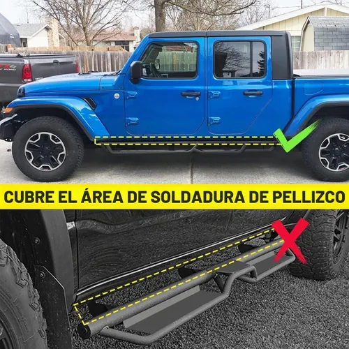Vista 3 de SMANOW - Tablas de ejecución de rueda a rueda compatibles con Jeep Gladiator JT 2020-2025 de 4 puertas, barras nerf de acceso a la cama, estribos