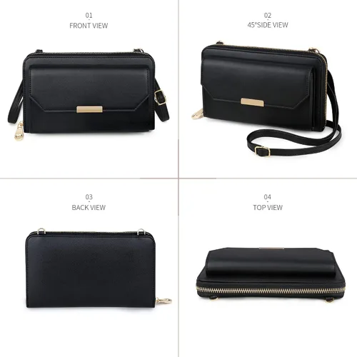 Vista 2 de Crossbody Bag Women Shoulder Handbag Multi-Pocket Fashion phone bag With Credit Card Holder Multifunctional Wallet