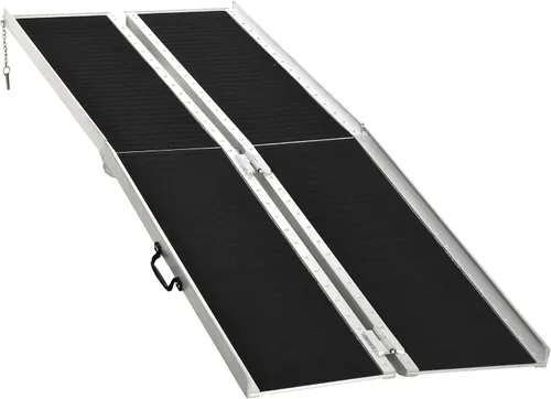 Vista 10 de HOMCOM Rampa plegable para silla de ruedas de aluminio texturizado, rampa de umbral portátil de 2 pies, para puertas, hogar, escalones, escaleras