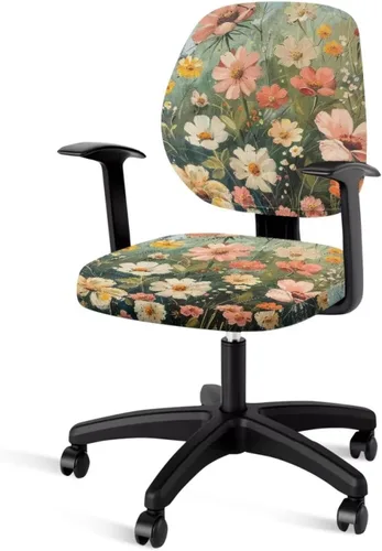 Vista 39 de Funda protectora elástica para silla de oficina con diseño de hongos artísticos, funda giratoria elástica para silla de escritorio, adecuada