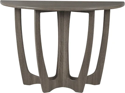 Vista 7 de FINECASA Mesa consola Half-Moon, mesa auxiliar estrecha semicírculo, 43.4 x 17 x 30 pulgadas, gris