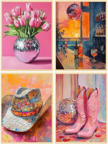 Vista 16 de Paquete de 4 kits de arte de diamantes de City in Love para adultos, kits de pintura de diamantes para adultos para principiantes, kits de arte