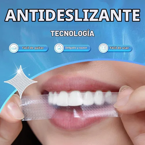 Vista 5 de Tiras blanqueadoras de dientes, tiras blancas profesionales para blanquear dientes sensibles, tira blanqueadora de coco segura para blanquear