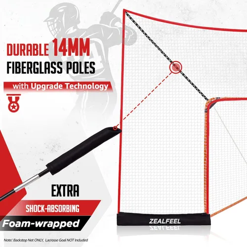 Vista 10 de ZEALFEEL Lacrosse Backstop Net 14x10FT, Extra-Large Shooting Coverage