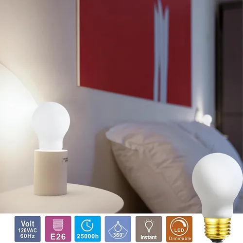 Vista 6 de LEOOLS Bombilla LED regulable A15 esmerilada E26 Bombilla LED 40 W Edison Bombilla LED 4000K Luz blanca diurna 4000 lm ac120v 6w A15 sin parpadeo