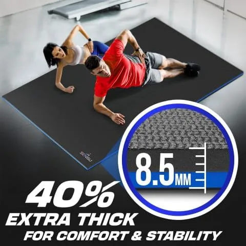 Vista 4 de Sensu Large Exercise Mat – Extra Thick Non-Slip Workout Mat for Home Gym, Durable Shoe-Friendly Fitness Mat for Strength Training, Stretching