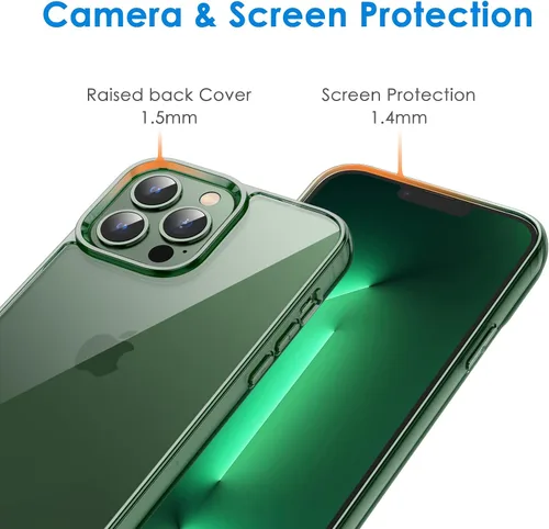 Vista 5 de JETech - Funda para iPhone 13 Pro Max de 17 cm, cubierta a prueba de golpes sin amarillamiento, con parte trasera transparente antiarañazos