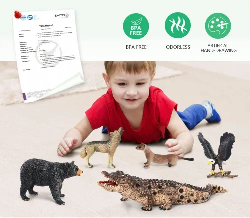 Vista 2 de Volnau Figuras de animales de safari, 7 unidades, figuras de América del Norte, paquete de zoológico para niños pequeños, decoración de Navidad