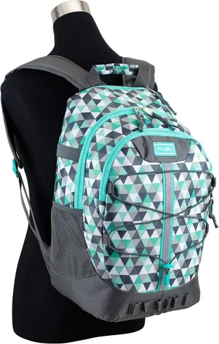 Vista 7 de FUEL Mochila de senderismo para mujeres y hombres, Terra Sport, viajes, universidad, gimnasio, trabajo con funda para laptop, Bungee, 18 pulgadas