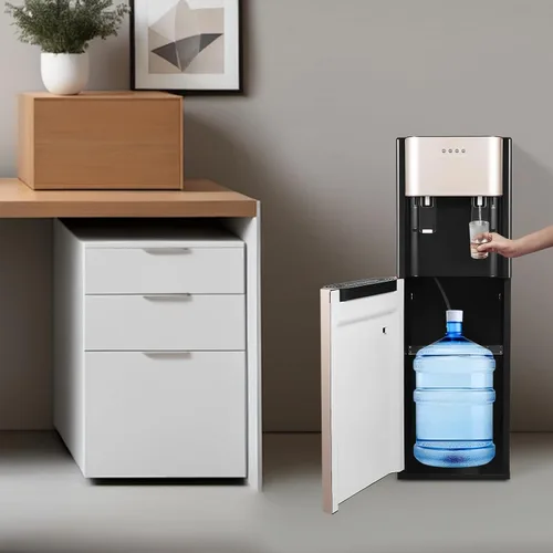 Vista 7 de Dispensador de agua de carga inferior, dispensador de enfriador de agua para botella de 5 galones, dispensador de agua caliente y fría