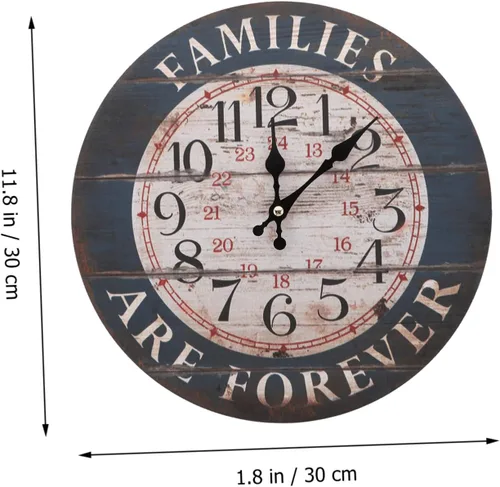 Vista 2 de ULTECHNOVO Retro Arabic Numeral Wall Clock Black Silent Non-Ticking Decorative Hanging Clock for Home Living Bedroom Modern Simple Wall Decor