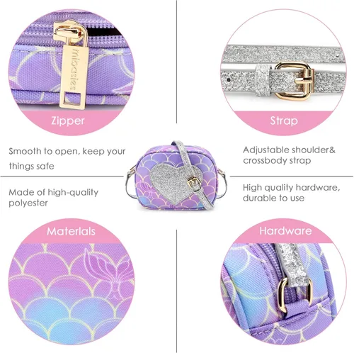 Vista 4 de mibasies Regalos para niñas pequeñas monedero cruzado con corazón regalos para niños