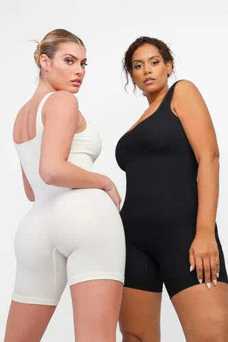 Vista 6 de Popilush Long Sleeve Jumpsuit for Women Built-In Bra Seamless Ribbed Square Neck Full Length Bodycon Romper Jumpsuits