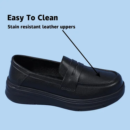 Vista 5 de Beita Women's Nurse Shoes Slip On Women's Loafer Shoes Anti Slip Healthcare Work Shoes Lightweight Negro