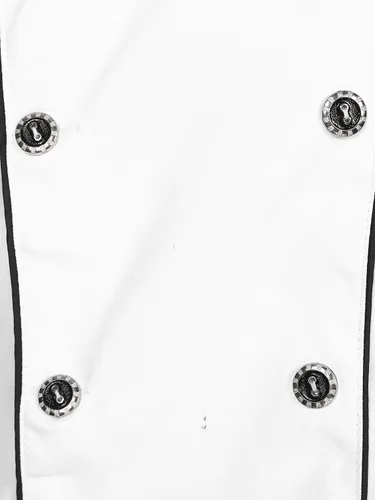 Vista 6 de YOOJOO Abrigo de chef unisex para hombre, chaqueta de chef de manga larga para restaurante, cocina, uniforme de chef