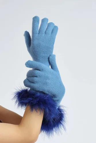 Vista 83 de Sahabowi Guantes de cuero para clima frío Manopla de lana cálida de invierno para mujeres