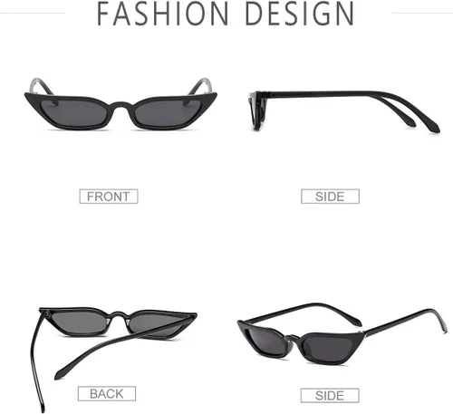 Vista 7 de Dollger Gafas de sol rectangulares retro para mujer, gafas pequeñas de diseño de moda, sombras cuadradas geniales