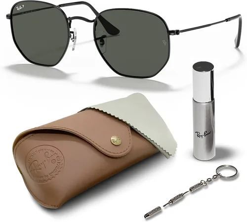 Vista 19 de Ray-Ban RB3548N Lentes planas hexagonales, gafas de sol cuadradas y redondas con kit oficial de gafas