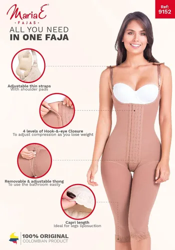 Vista 4 de MARIAE Prendas de compresión para después de la liposucción fajas colombianas moldeadoras Beige