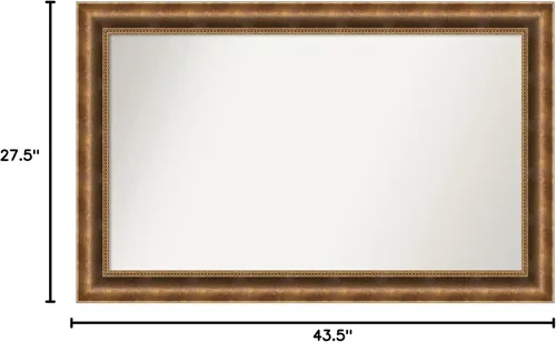 Vista 682 de Amanti Art Espejo de pared personalizado no biselado (25 x 25 pulgadas), marco de bronce acentuado, varios tamaños personalizados, espejo de baño