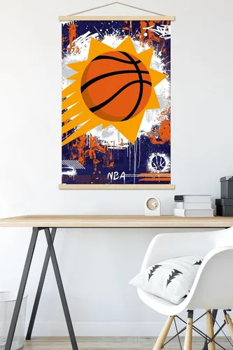 Vista 5 de Trends International NBA Phoenix Suns - Póster de pared con logotipo Maximalist 23 con marco magnético