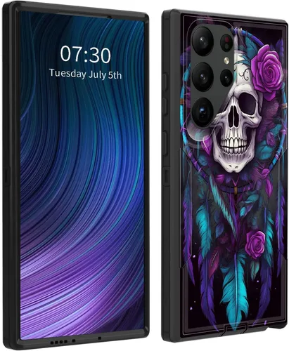 Vista 23 de Funda para Galaxy S23 5G, híbrida de doble capa (tapa a prueba de polvo integrada) (soporte magnético para automóvil) a prueba de golpes, protección