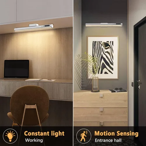 Vista 6 de Barra de luz LED con sensor de movimiento Hapfish para interiores, iluminación debajo del gabinete inalámbrica Luces De Tira De Pared Con Batería