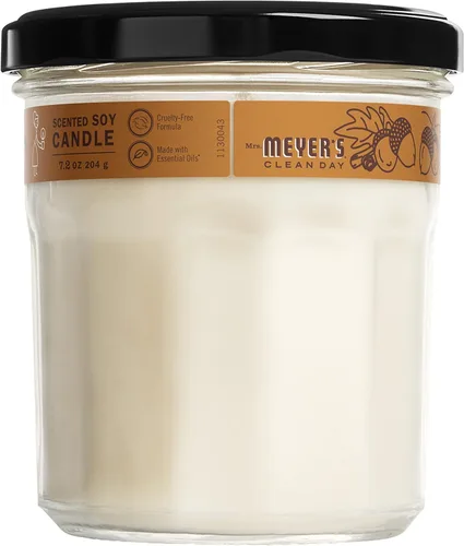 Vista 2 de Mrs. Meyer's Vela aromática de soja para aromaterapia, 35 horas de tiempo de combustión, hecha con cera de soja y aceites esenciales, edición