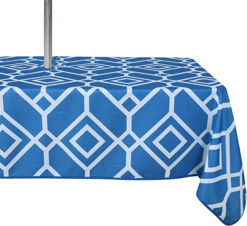 Vista 38 de LUSHVIDA Mantel cuadrado para exteriores con agujero para sombrilla y cremallera, 54 x 54 pulgadas, color negro, lavable, impermeable, a prueba