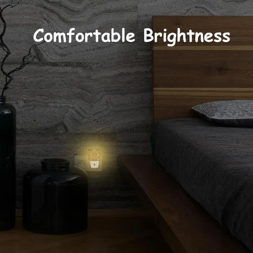 Vista 6 de Luz nocturna con enchufe, lámpara de luz nocturna de piel de leopardo, sensor automático, eficiencia energética, luces del atardecer al amanecer