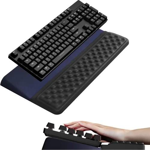 Vista 7 de Ospelelf Almohadilla para reposamuñecas para teclado, cómodo soporte ergonómico para teclado, accesorios de escritorio de oficina, artículos Anémona