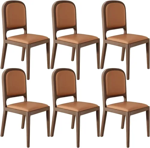 Vista 23 de YVYKFZD Sillas de comedor de madera maciza, juego de sillas de cocina sin brazos, silla de comedor tapizada de cuero, silla de sala de estar
