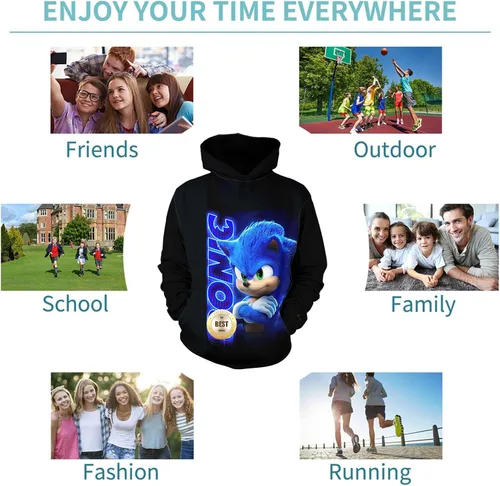 Vista 7 de Lncxwui Youth Cosplay Personalized Hoodie, Boys Colorful Pullover,Girls Outdoor Sport Sweatshirt, Skin-friendly Party Hoodie