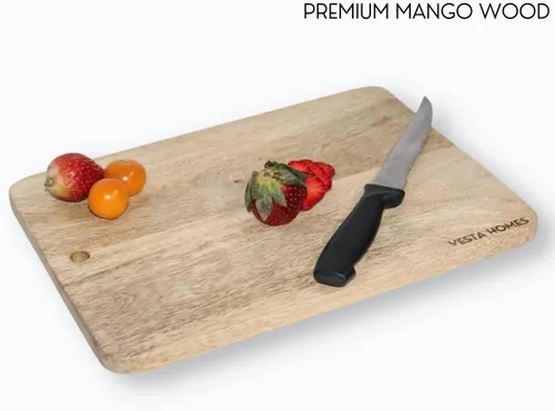 Vista 3 de Vesta Homes Tabla de madera para cortar/picar/servir, plato para verduras, queso y embutidos Madera de mango 11 x 8 pulgadas Hecho a mano