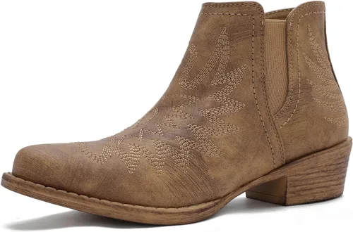 Vista 13 de GLOBALWIN Women's Cowgirl Boots Pull On Ankle Booties 21yy01 Negro2