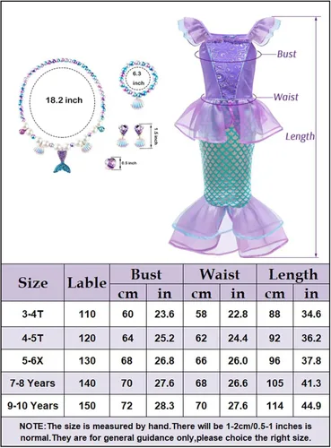Vista 2 de Disfraz de sirena con peluca, corona, tiara, joyería de Halloween, princesa, accesorios de vestir para niñas