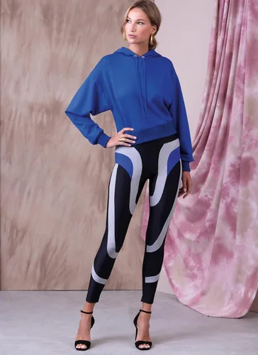 Vista 6 de Vogue Misses - Paquete de patrón de costura para tops y leggings de talle alto, código de diseño V1945, tallas XS-S-M-L-XL-XXL, multicolor