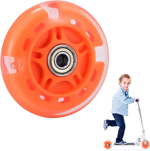 Vista 13 de Ruedas de repuesto para scooter, rueda de flash LED de 3.150 in, mini ruedas de patinaje para microscooter, luces traseras ABEC-7 de 3.150 in