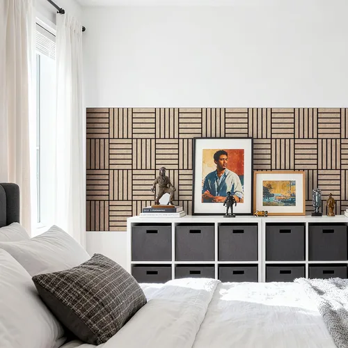 Vista 9 de Paquete de 12 paneles acústicos, paneles de pared acústicos grandes de 16 x 12 x 0.4 pulgadas, paneles autoadhesivos de absorción de sonido