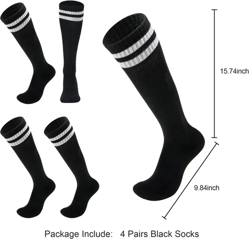 Vista 5 de 2 pares de calcetines de fútbol para niños de 7 a 13 años, transpirables, deportes, entrenamiento, fútbol, calcetines para niñas y niños
