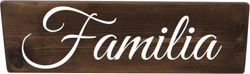 Vista 6 de Familia Spanish Wood Sign Hanging Front Door Home Decor Plaque Real Wood Decor Gift Christmas Holidays Birthday Father Mother Day Gift Regalo Para