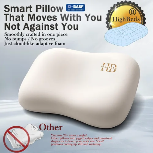 Vista 2 de HighBeds Almohada para Durmientes de Lado – Almohada cervical ergonómica suave para aliviar el dolor de cuello, funda de almohada sin cremallera