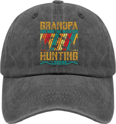 Vista 12 de Dad Hats GGRANDPA The MRN The Myth The Hunting Legend Gorra de béisbol, divertida gorra para hombre Pigmento gris