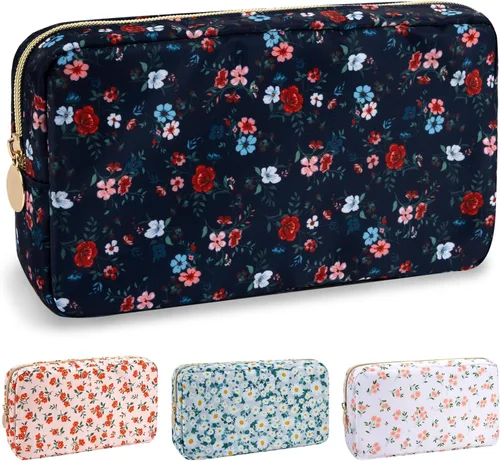 Vista 109 de izuzta Nylon Lager Pequeño Slim Mini Maquillaje Bolsa Organizador, Beige, Viajes