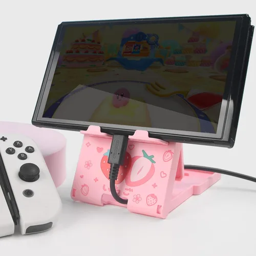 Vista 5 de TIKOdirect Soporte de interruptor para Nintendo Switch, Steam Deck, Switch OLED, Switch Lite, lindo soporte ajustable Kawaii, soporte antideslizante
