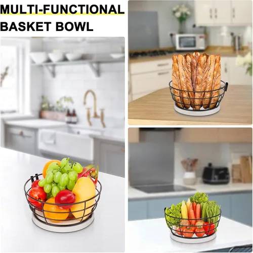 Vista 5 de Livabber - Frutero de encimera con colgador de plátanos, cuenco moderno de almacenamiento de frutas y verduras, con soporte de árbol de plátano