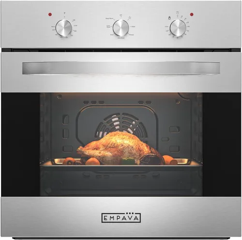 Vista 9 de Empava Horno eléctrico de pared individual integrado de 24 pulgadas con convección y asador, 10 modos de cocción, control táctil de pantalla, acero