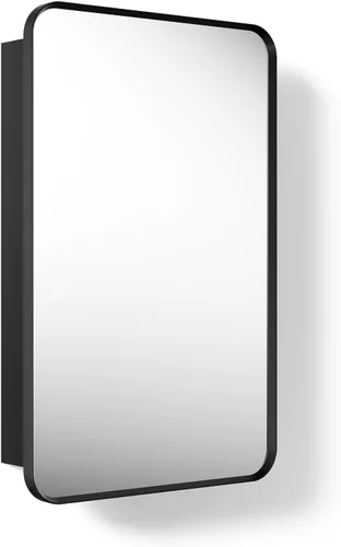 Vista 34 de Kohler 35573-BNL Verdera® - Espejo de gabinete de medicina enmarcado, diseño cápsula, interior espejado, gabinete de baño, estantes de vidrio
